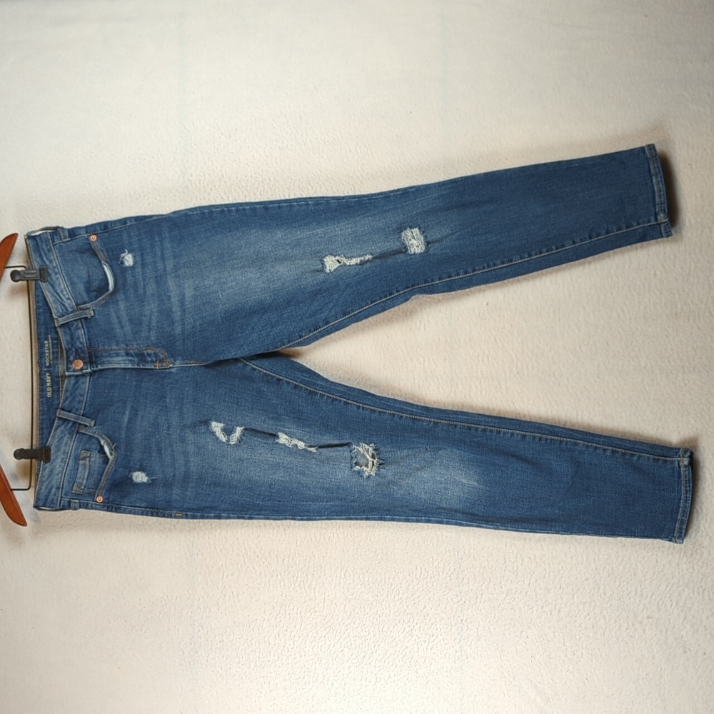 Old Navy Rockstar Womens Distressed Mid Rise Size 12 Skinny Jeans